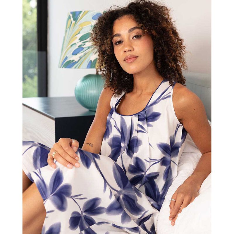 Cyberjammies Indigo Navy Floral Print Bus Long Nightdress image number 2